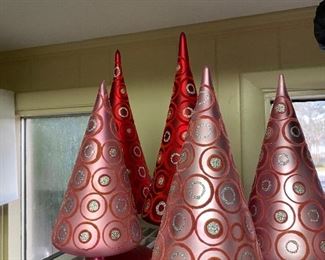 Super neat blown glass Christmas trees.