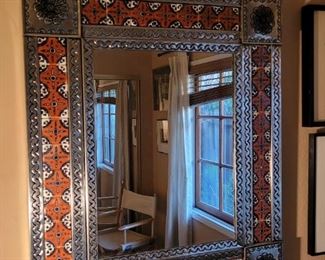Tin and tile mirror