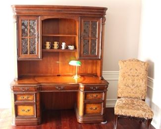 Executive desk by Aspen Home and side chair.