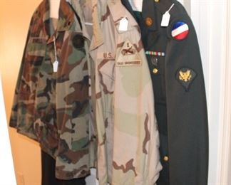 Vintage army uniforms.
