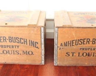 Budweiser Anheuser-Busch Inc. beer crates.