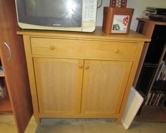 cabinet and microwave