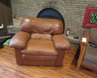 leather double wide chair