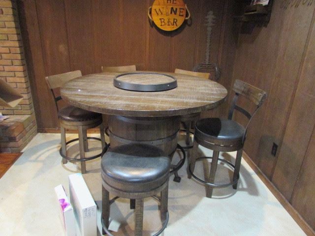 whiskey barrel table