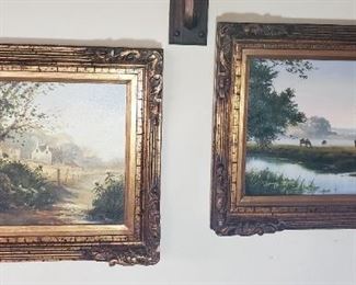 Original paintings / ornate frames 