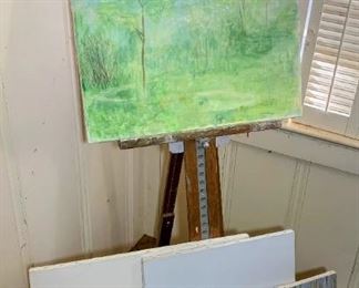Easel and Art Canvas 