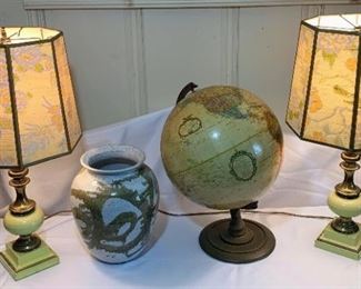 Replogle Globe Circa 1970's & Vintage Lamps