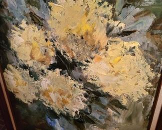 Blue Mums, oil on canvas by PAYTON ROWELL ca. 1977 $145 or bid #5 