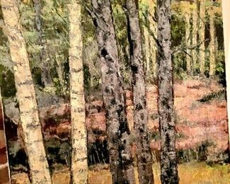 Unframed Forest, oil on canvas by PAYTON ROWELL 1977 $89 or bid #6