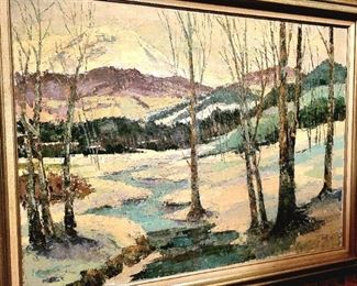 Winter Mountain Landscape, oil on canvas by PAYTON ROWELL 1978 $350 or bid #2