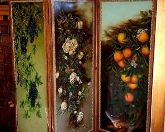 Hand-painted Victorian Screen $395 or bid #16