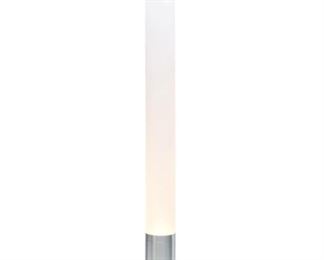 Elise Column Floor Lamp by Pablo Designs, 50" tall, (acrylic cylinder shade cracked at the top on one side.) $89 or bid #14