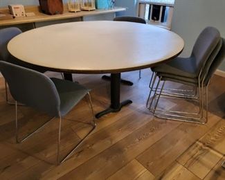 Round table and six chairs