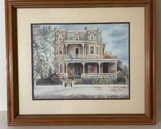 Victorian House Watercolor Framed Print