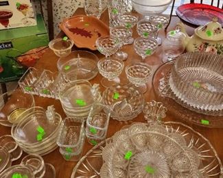 lots of china, glass and crystal