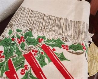 vintage Christmas tablecloth