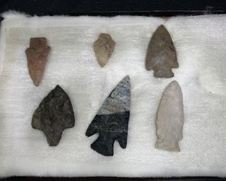 6 Arrowhead Points - Native American - Indian