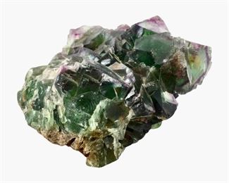 Large Green Flourite Gemstone Cluster