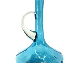Vintage Sky Blue Mid Century Glass Vase