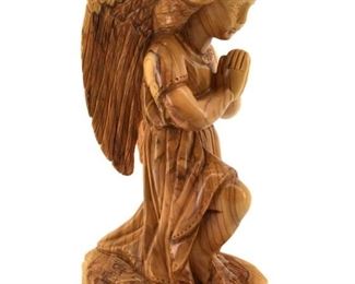 Hand Carved Wood Praying Angel Gift From Bethlehem