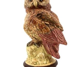 Vintage Hand Painted Porcelain Perched Owl