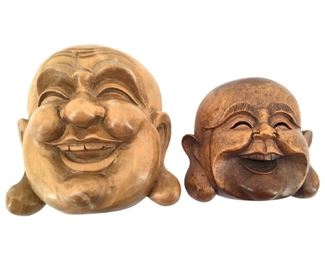 Vintage Carved Wood Indonesian Buddha Mask