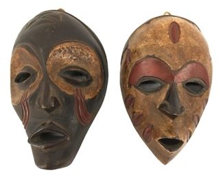 2pc. Hand Crafted Wooden African Masks