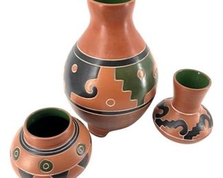 3pc. Handmade Mexican Clay Pottery