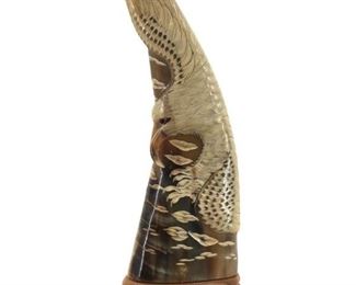 Hand Carved Eagle Design Thai Buffalo Horn