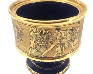Handmade Neofitou Keramik 24k Gold Footed Dish