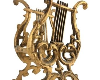 Ornate Lyre Harp Magazine Rack