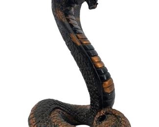 Large Vintage Ceramic Egyptian Cobra Sculpture