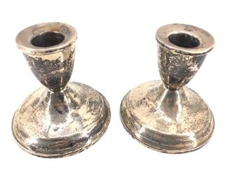 2pc Vintage Duchin Sterling Weighted Candleholders
