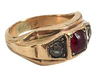 Vintage 12K Gold Filled Faux Stone Inlaid Ring