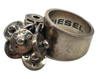 Vintage Silpada Sterling Silver Diesel Charm Ring