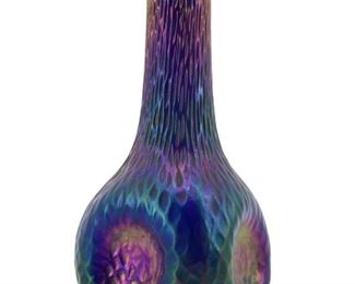 Signed Austrian Iridescent Art Vase