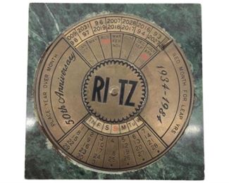 Vintage RITZ Marble Perpetual Calender