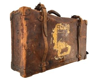 Antique J.H. Secor Leather Suitcase
