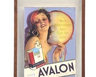 Vintage 1958 Avalon Cigarettes Ad Poster