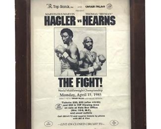 Vintage 1985 Hagler vs. Hearns Boxing Match Poster