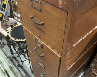 Antique wooden Air Force filing cabinet