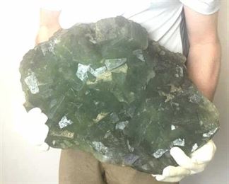 Large Green Fluorite Crystal Cluster
