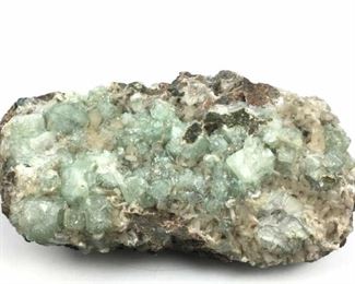 Green Apophyllite Crystal w/ Stilbite,  India