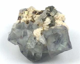 Sea Blue Raw Fluorite w/ Pyrite Crystals, Hunan