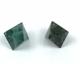 (2) Small Polished Fluorite Octahedral Crystals