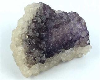 Purple Fluorite Crystals w/ Quartz Druzy, Mexico
