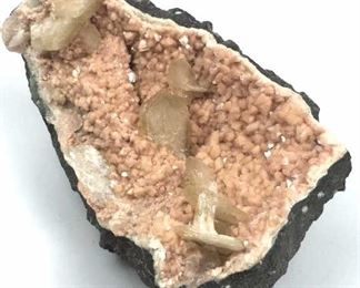 Heulandite Crystal w/ Peach Stilbite, India