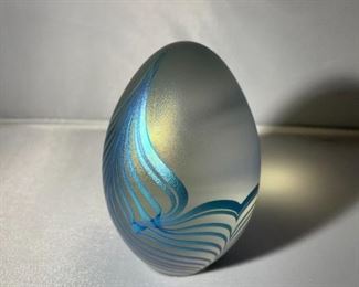 Signed Egg Paper weight