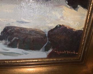 Original Robert Wood oil on canvas “Resplendent Sea”
