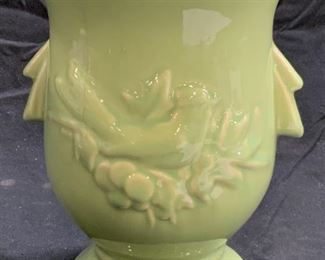 Vintage MCCOY Art Pottery Green Bird Vase
